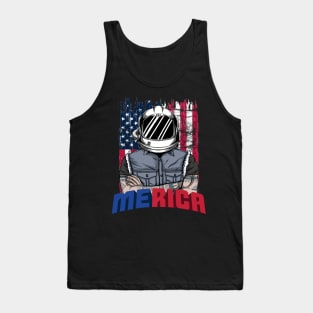 4th of July Astronaut patriotic astronaut American Astronaut moon landing Tank Top